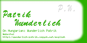 patrik wunderlich business card